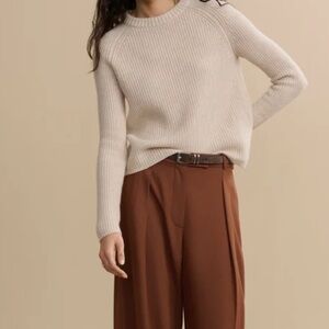 Jenni Kayne Cashmere Fisherman Oatmeal size M